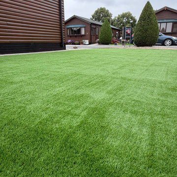 Close View Across a Finished Artificial Lawn