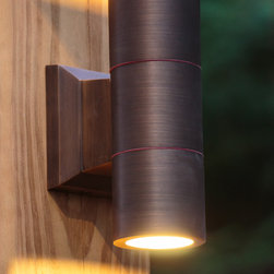 Milton, GA House and Backyard Lighting Project Brass Accent Fixture - Outdoor Wall Lights And Sconces