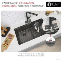 STYLISH 32 in Workstation Double Bowl Undermount Kitchen Sink with Accessories, Graphite