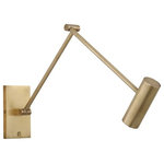 Visual Comfort Modern - Ponte Medium 15" 1-Light Integrated LED Task Wall Sconce in Natural Brass - The Ponte Medium Task Sconce by Sean Lavin is minimal in scale yet significant in function. The task head pivots to direct the light exactly where it is needed making it perfect in a bedroom, office or wherever additional illumination is required. An integrated multi-touch dimmer allows the illumination to be set for any mood or environment.From the brand formerly known as Tech LightingHead pivots/rotate 165 to direct the light exactly where it is neededPerfect in a bedroom or wherever additional illumination is requiredArm to light pivot 330Integrated push switch dimmerFully dimmable integrated LED lamp  This light requires 1 ,  Watt Bulbs (Not Included) UL Certified.