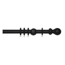 Black pole, with classic ball finial - Curtain Poles