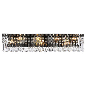Elegant Lighting V2032W30/RC Maxime 7 Light 6" Tall Wall Sconce - Black