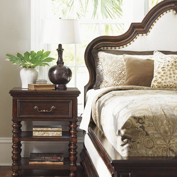 Christiana Nightstand With Turned Legs And Two Open Shelves
