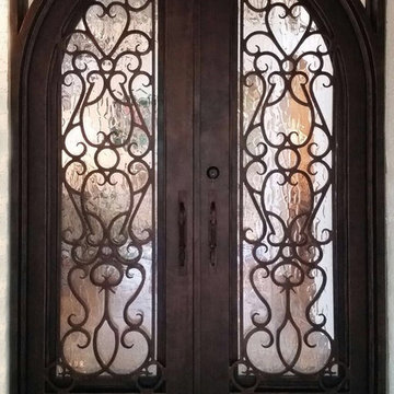 Double Square Top Iron Doors