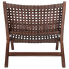Lana Leather Woven Arm Chair, Brown
