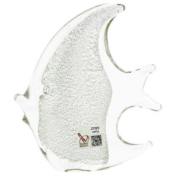 GlassOfVenice Murano Glass Fish - Sparkling Silver