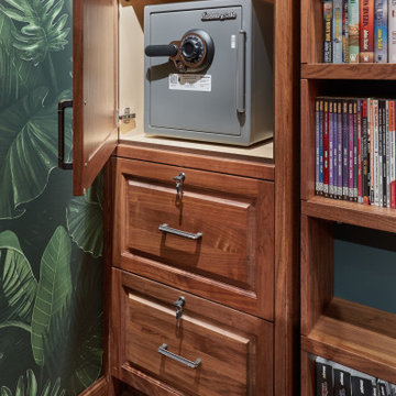 Rotating Hidden Wall Bed - Oiled Walnut Library