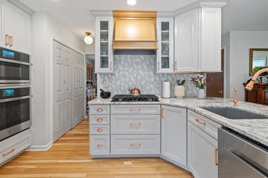 Example of a trendy kitchen design in Boston