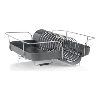 Real Home Deluxe Dish Drainer Chrome/Grey