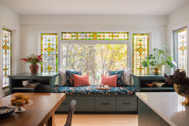 Example of a trendy dining room design in Chicago