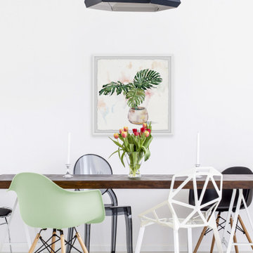 "Potted Monstera Deliciosa II" Framed Painting Print