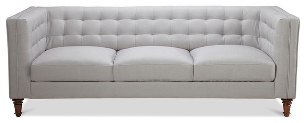 Modern Sofas Buckingham 3-Seat Sofa, Silver