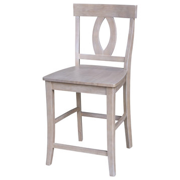 Verona Counter Height Stool, Washed Gray Taupe, 24"