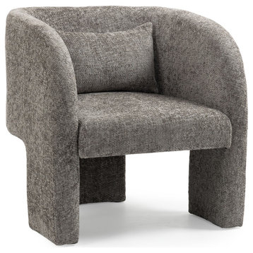 Sawyer Upholstered Accent Chair, Grey, Chenille Fabric
