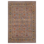 Bareens Designer Rugs - Turkish Knotted Istanbul Allison Gray/Green Wool Rug 8'1'' x 10'0'' - Designed with a mesmerizing intricate traditional motif this glorious hand knotted rug is a masterpiece that will fill any space with sophistication and grace. An exhilarating color pallet with an elaborate design, this masterpiece features luxurious hand spun wool with all vegetable dyes to add comfort and style to your decor. The design, color and beautiful chromatic composition with a sheen in traditional and transitional designs, exude beauty, elegance and quality make this rug a masterpiece of its own.