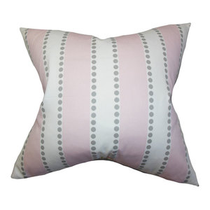 The Pillow Collection Saroja Striped Bedding Sham Kiwi Pink Euro//26 x 26