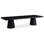 Meridian Furniture - Tavolo Dining Table, Black - Get modern in your dining room with this Tavolo oak dining table. Crafted from MDF with black oak veneer, this durable table is sure to serve you while you enjoy thousands of meals throughout the years. Rich black oak finish makes a bold statement when paired with existing furniture. A 3-inch table top ensures you have a sturdy surface to enjoy your meals on. Two table leaves are included so you can adjust the table's length as needed.