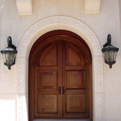 Mahogany Arched Impact Doors