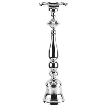 Pillar Candle Stand, Silver, Large