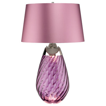 Lucas Mckearn Large Lena Iron And Glass Table Lamp With Plum Finish TLG3027L