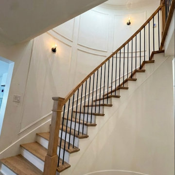 Custom Curved White Oak Staircase