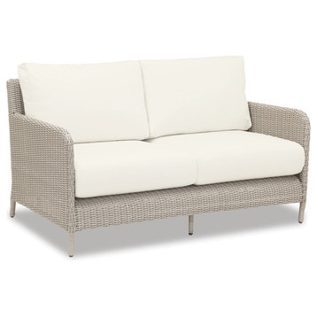 Sunset West Manhattan Loveseat With Cushions, Cushions: Canvas Granite