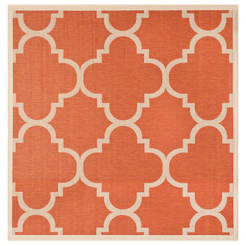 Safavieh Courtyard Cy6243-241 Outdoor Rug, Terracotta, 6'7"x6'7" Square
