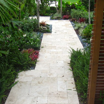 Florida Front yard walkway and garden design