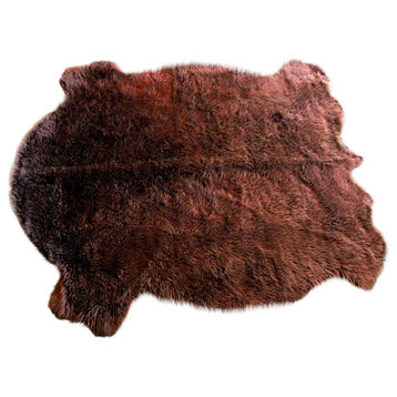 Faux Buffalo Hide Accent Rug, Brown, 5'x8'