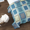 Cotton Bohemian Ocean Blue Paisley Patchwork Quilt, Full