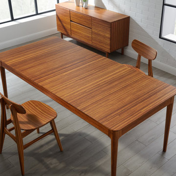 Erikka 110" Double-Leaves Extension Dining Table in Amber