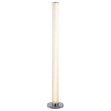 Benzara BM240869 Column Style Floor Lamp With Sandrock Acrylic Tube, Clear