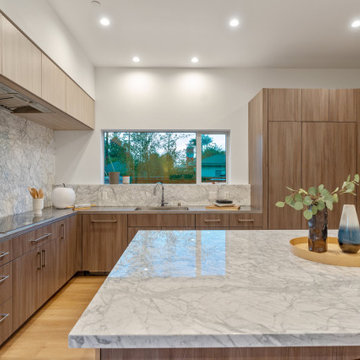 Modern Kitchen with Flat Front Cabinetry