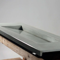 Concrete integrated ramp sink - Vanity Tops And Side Splashes
