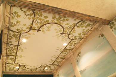 A&C Wine Cellar Entryway Ceiling Mural, on canvas