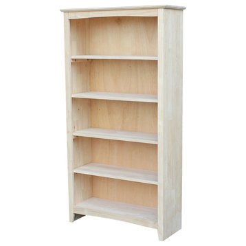 Shaker Bookcase, Unfinished, 60 Inch