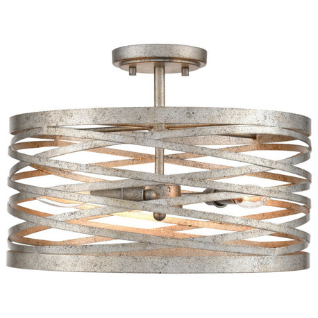 Millennium Lighting 170033 Annata 3 Light 16"W Semi-Flush Drum - Antique Nickel