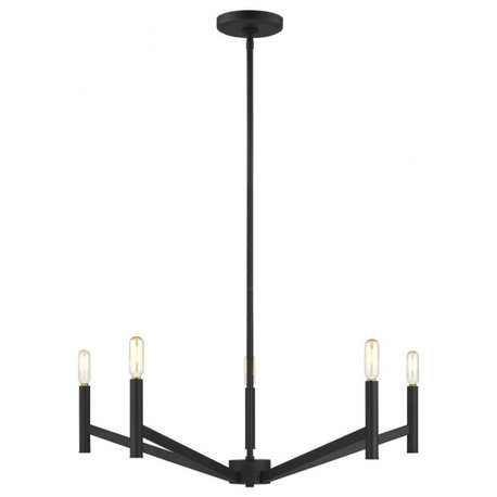 Vector Chandelier, 5-Light, LED, Midnight Black, 28"