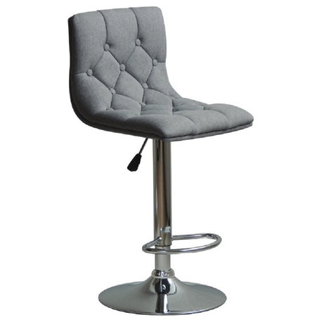 Plata Import Sylvester Gray Adjustable Height Swivel Barstool (Set of 2)