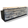 Reclaimed Distressed Wood Desk with Memphis Slats, 8'