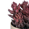 7" Purple Artificial Succulent in Faux Wood Pot