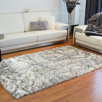 Hudson Faux Fur Rug - Gradient Grey 5x8