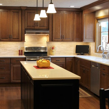 Davenport Iowa- Kitchen Remodel With Wall Removed and Large Island Installed.