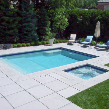 Contemporary Paver Pool deck