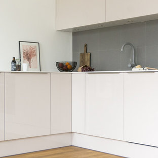 Powder Coloured Kitchen – Angled View