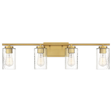 Trade Winds Raymond 4-Light Bathroom Vanity Light in Natural Brass