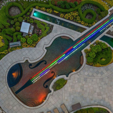 One Of a Kind Violin Pool Featuring The Fiber Optic Lighting
