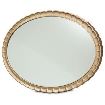 Malibu Crest Oval Wall Mirror - Burnished Gold