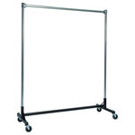 Quality Fabricators - H-Rack - Heavy Duty Single Rail w/ 60" Uprights Black - This H-Rack is designed to hold up to 500 lbs of apparel, while maximizing all five feet of length. And because the two rows are placed on top of each other, the rack will not tip under a heavy load.