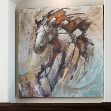 Commissioned Painting for Fireplace Niche | Che Bella Interiors